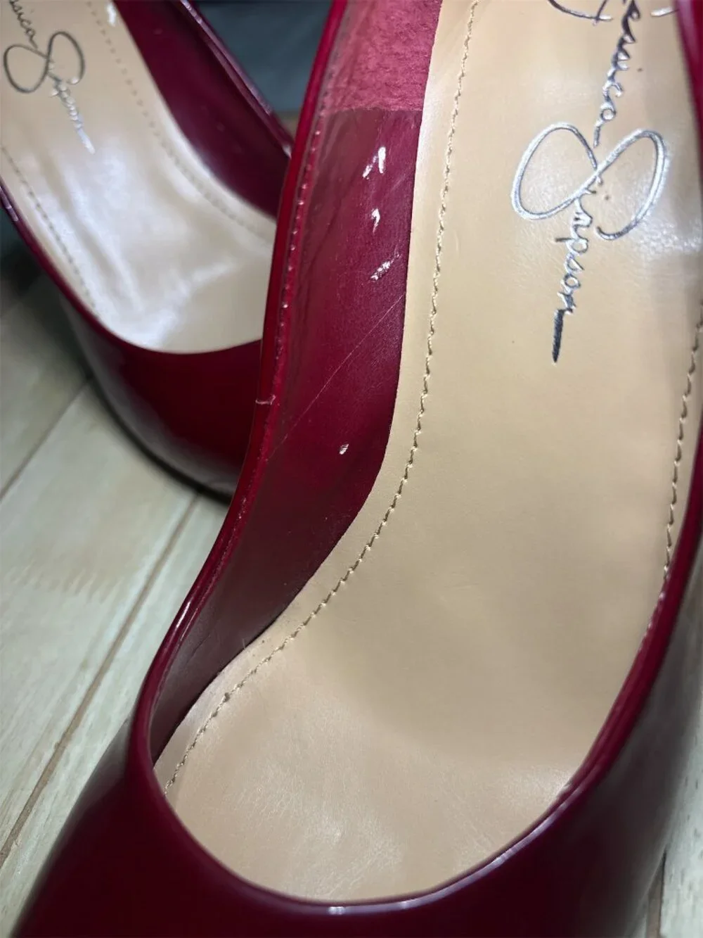 Jessica Simpson Burgundy Stiletto Pumps Heels Size 8 (38) / Never Worn